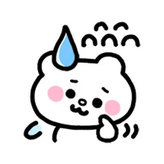 💨 หมี, น่ารัก, สติกเกอร์, การ์ตูน, เหงื่อ, อิโมจิ telegram sticker
