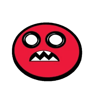 🤬 rojo, enojado, miedoso, monstruo, dibujos animados, cara, círculo whatsapp sticker