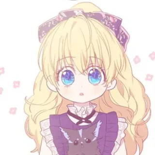 🍼 Garota anime, Chibi, Fofa, Cabelo loiro, Desenho animado telegram sticker