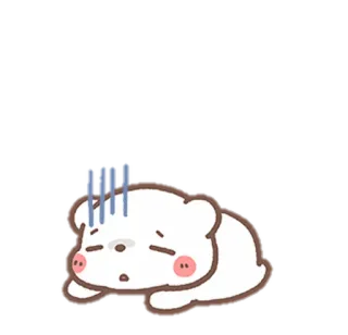 🧺 cartoon, bear, sad, exhausted, cute, sticker, depressed, tired whatsapp sticker