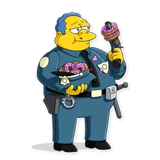 🍩 Chief Wiggum The Simpsons ตำรวจ, โดนัท, การ์ตูน, เจ้าหน้าที่, วิกกัม, เดอะซิมป์สันส์ telegram sticker