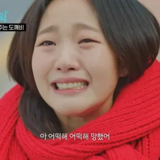 🦋 아 어떡해 어떡해 망했어 llorando, triste, mujer, angustiada, molesta telegram sticker