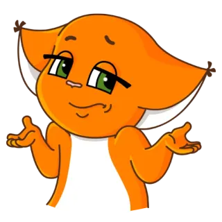😒 고양이, 어깨 으쓱, 동물, 만화, 주황색, 새끼 고양이 telegram sticker