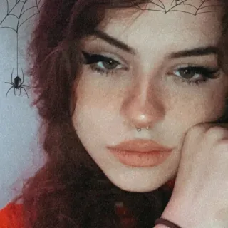 💞 mujer, chica, retrato, cara, araña, halloween, maquillaje telegram sticker