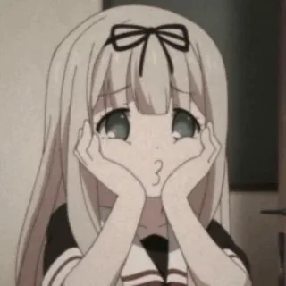 😞 动漫女孩, 可爱, 卡哇伊, 漫画, 动画 whatsapp sticker
