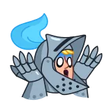 😱 caballero, armadura, dibujos animados, miedo, impactado telegram sticker