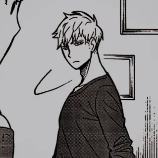 🥜 Loid Forger Spy x Family Anime, Manga, Poważny, Wyraz, Kreskówka, Szpieg, Fałszerz, Loid telegram sticker