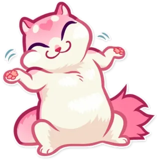 👐 imut, binatang, merah muda, kartun, kawaii, menggemaskan whatsapp sticker