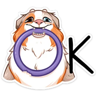 ⏺ OK собака, австралийская овчарка, ок, круг, игрушка telegram sticker