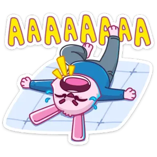 😫 AAAAAAA Urlo, Panico, Cartone animato, Divertente, Shock, Horror whatsapp sticker