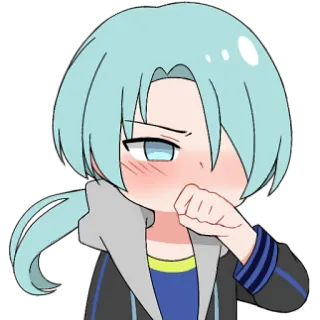 🙄 Anime, Manga, Chibi, Mignon, Rougir, Personnage, Illustration telegram sticker