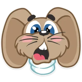 😧 สัตว์, กระต่าย, น่ารัก, การ์ตูน, สติกเกอร์, คาวาอิ whatsapp sticker