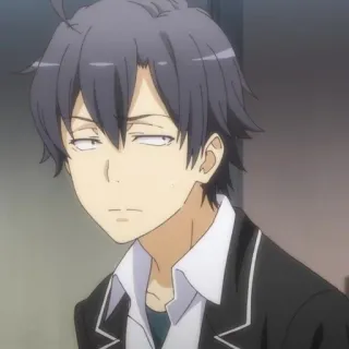 🫓 Hachiman Hikigaya My Teen Romantic Comedy SNAFU อนิเมะ, ตัวละคร, สีหน้า, ประชดประชัน, วัยรุ่น, Oregairu whatsapp sticker