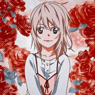 🩰 Kaori Miyazono Your Lie in April Anime, Meisje, Bloemen, Kaori Miyazono, Your Lie in April, Personage, Illustratie telegram sticker