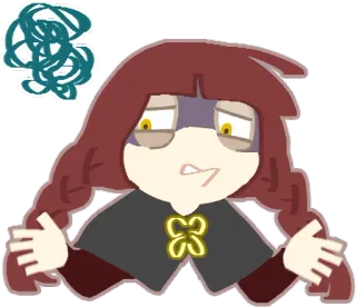 😑 卡通, 困惑, 烦躁, 角色, 贴纸 telegram sticker