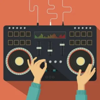 🎵 DJ, Platine, Musique, Mixeur, Son, Audio telegram sticker