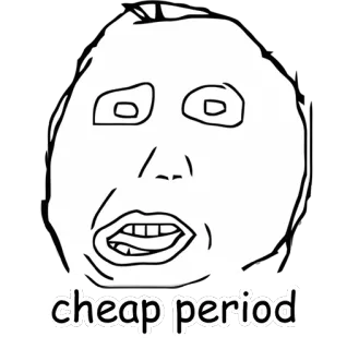 📉 cheap period мем, смешно, выражение, интернет, дешёвый, месячные telegram sticker