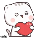 🍼 womtor gato, corazón, amor, lindo, kawaii, animal telegram sticker