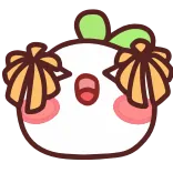 🥳 imut, kawaii, pemandu sorak, pom-pom whatsapp sticker