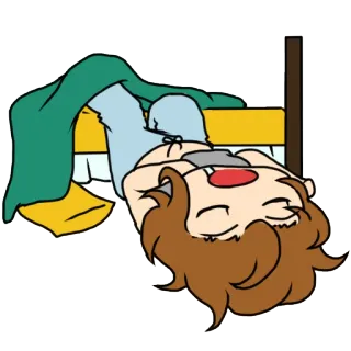 🤤 수면, 침대, 만화, 사람, 베개, 담요 telegram sticker