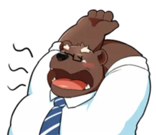 😴 หมี, การ์ตูน, ร้องไห้, อารมณ์, สติกเกอร์, สำนักงาน, เสียใจ telegram sticker