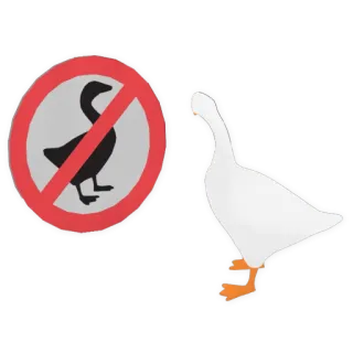 🚫 ガチョウ, 鳥, 禁止, 標識, 動物 telegram sticker