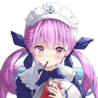 👾 Minato Aqua Anime, Vtuber, Minato Aqua, Imut, Maid, Anchor, Hololive telegram sticker