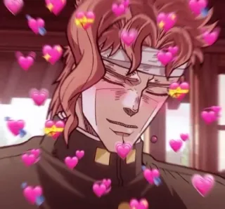 🌟 Noriaki Kakyoin JoJo's Bizarre Adventure Anime, JoJo's Bizarre Adventure, Kakyoin, Coeurs, Amour, Mignon telegram sticker