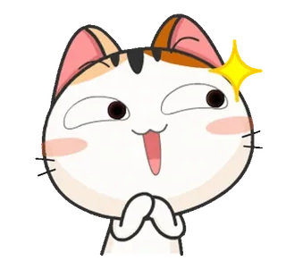 😏 kot, słodki, kawaii, naklejka, emoji, szczęśliwy, uroczy, kreskówka whatsapp sticker