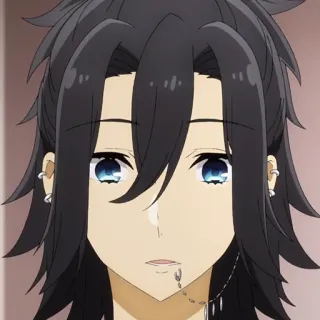 ✏️ Izumi Miyamura Horimiya anime, manga, piercings, earrings, long hair telegram sticker