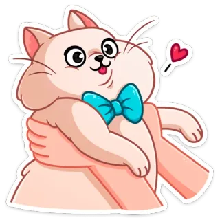 😘 кот, животное, стикер, милый, бабочка, сердце, объятие, мультфильм telegram sticker