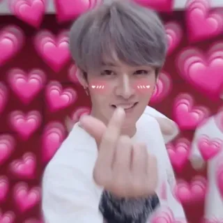 🐓 kpop, 可爱, 爱心, 手指爱心, 韩国, 偶像, 爱, 撒娇 telegram sticker