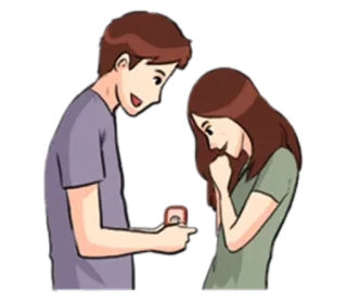 💍 약혼, 청혼, 사랑, 커플, 관계, 결혼, 로맨스 whatsapp sticker