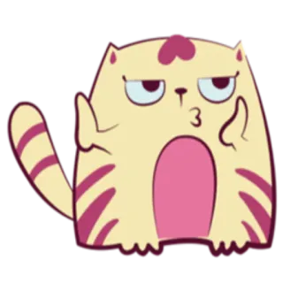 👀 gato, pegatina, gesto ofensivo, dedo medio, dibujo animado telegram sticker