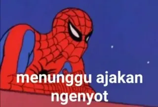 🕸 Spider-Man menunggu ajakan
ngenyot spider-man, dessin animé, attente whatsapp sticker