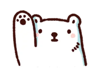 ✋ urso, fofo, animal, desenho animado whatsapp sticker