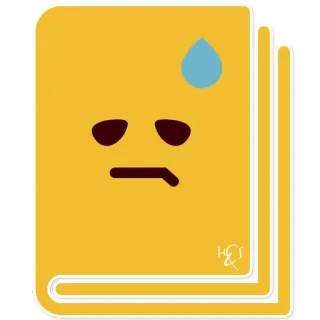 📔 Emoji, Libro, Nervioso, Preocupado, Sudor, Amarillo telegram sticker
