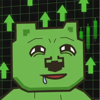 🤑 urso verde, bolsa de valores, otimista, finanças, investimento, trading, cripto whatsapp sticker