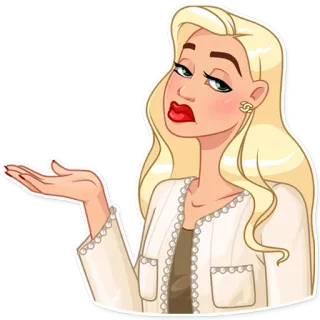 💁‍♀️ женщина, блондинка, мода, стиль, мультфильм, иллюстрация telegram sticker