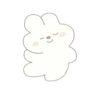 🍦 coelho, fofo, animal, desenho animado, sonolento, kawaii telegram sticker
