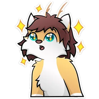 🤩 dier, cartoon, schattig, glitters, verrast telegram sticker