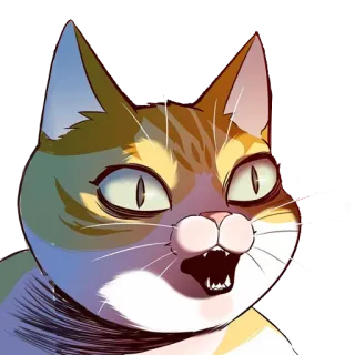 👁 kucing, hewan, stiker, marah, hewan peliharaan telegram sticker