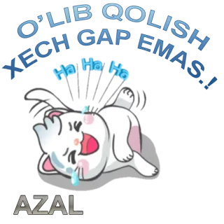 😝 O'LIB QOLISH KECH GAP EMAS Cartoon, Katze, Lachen, Lustig, Süß, Text telegram sticker