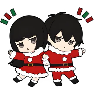 🤩 Christmas, chibi, cute, santa claus, holiday, festive telegram sticker