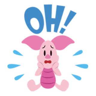 😢 Piglet Piglet, cartoon, Disney, Winnie the Pooh, character telegram sticker