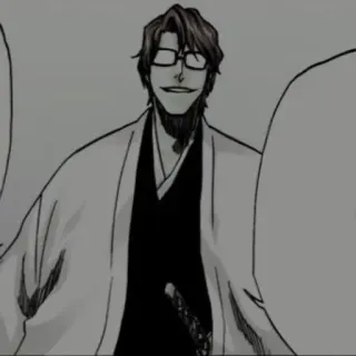 🧬 Aizen Sosuke Bleach Anime, Manga, Villano, Gafas, Espada telegram sticker
