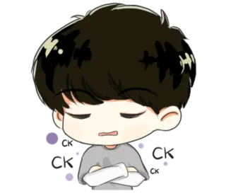 😒 动漫, 卡通, Q版, 悲伤, Emo, 角色 telegram sticker