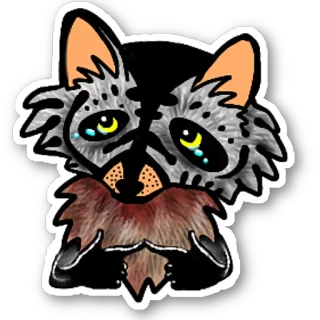 😣 volpe, animale, adesivo, carino, peloso telegram sticker