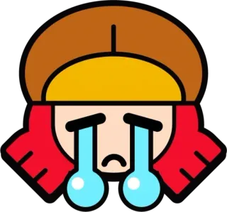 😭 Jessie Brawl Stars smutny, płacz, łzy, kreskówka, naklejka, wyraz telegram sticker