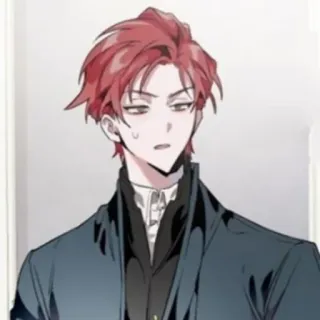 🌑 anime, red hair, male, manga, character, art, illustration telegram sticker